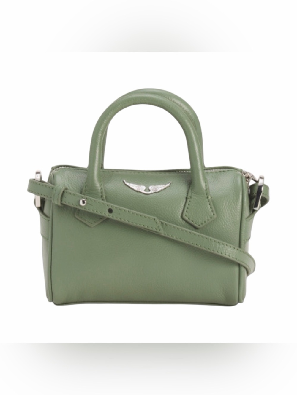 NWT: ZADIG & VOLTAIRE
Leather Sunny Nano Wings Mini Satchel, Sage Green